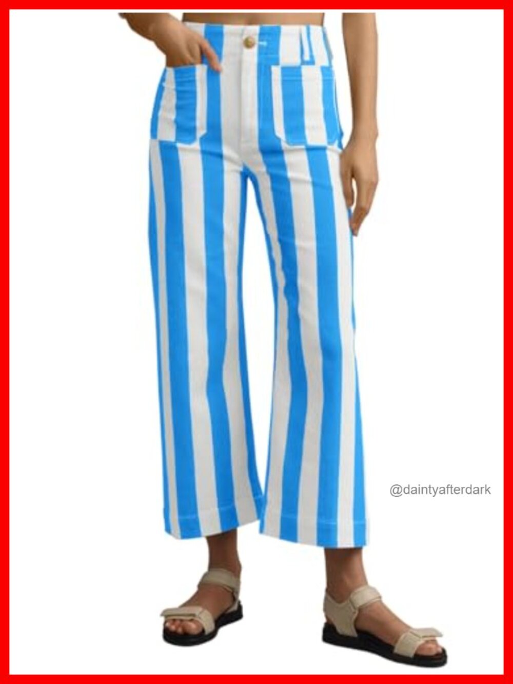 High Waisted Wide Leg Striped Jeans Women